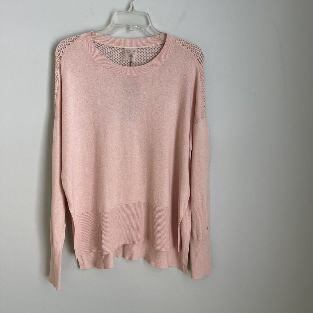 Calia Carrie Underwood Peach Whip Journey Open Stitch Pullover Sweater
